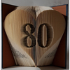 Kép 2/4 - Hajtogatott szív formájú könyvszobor két számmal
