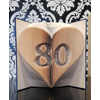 Kép 3/4 - Hajtogatott szív formájú könyvszobor két számmal